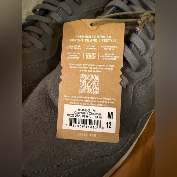 OluKai Koheo Men’s Convertible Charcoal Gray Suede Leather Sneakers Size 12 NEW - Picture 5 of 7